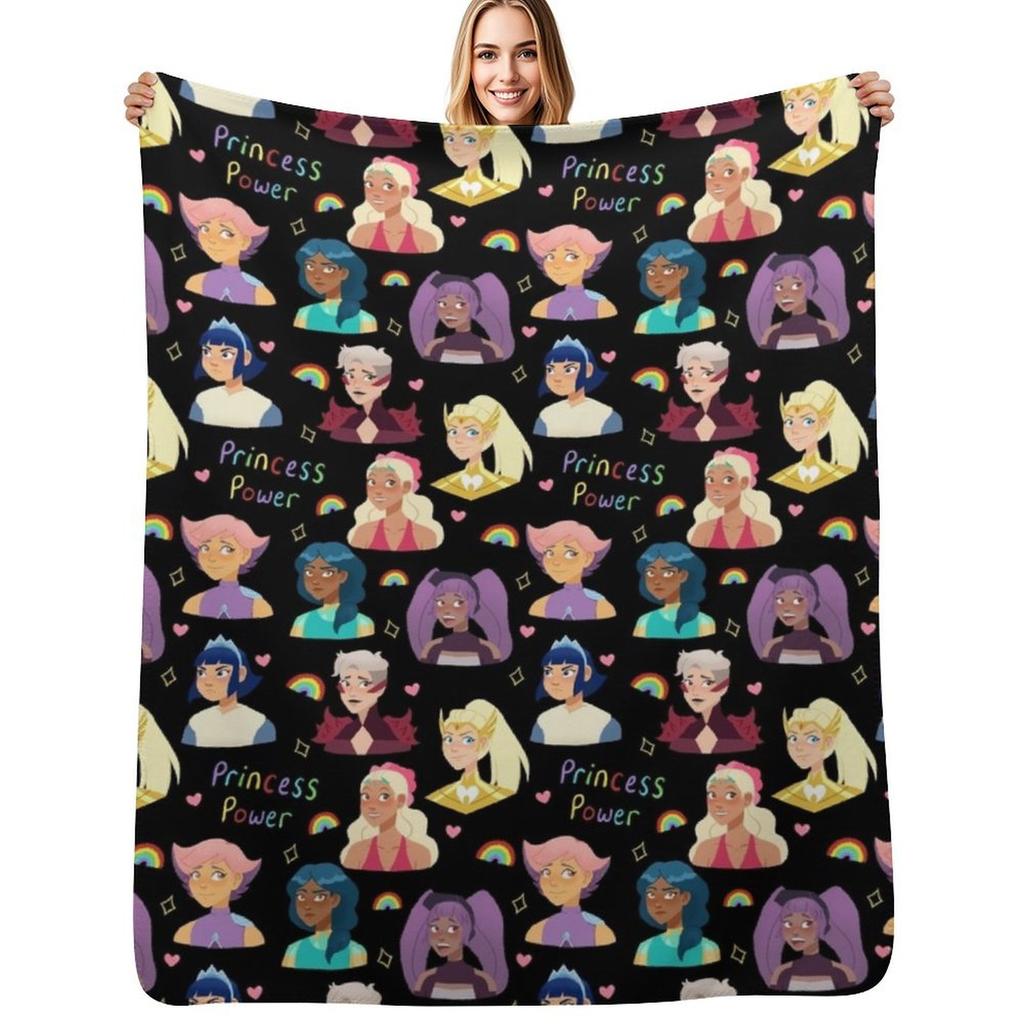 SheRa Princess Power Black Throw Blanket Cozy Throw Blanket Birthday Gift for Him Her