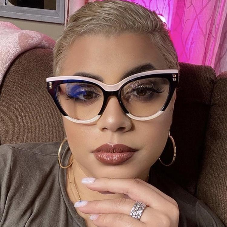 Заклепочная черно-белая цветовая гамма для новых оправ для очков, модная и маленькая по внешнему виду