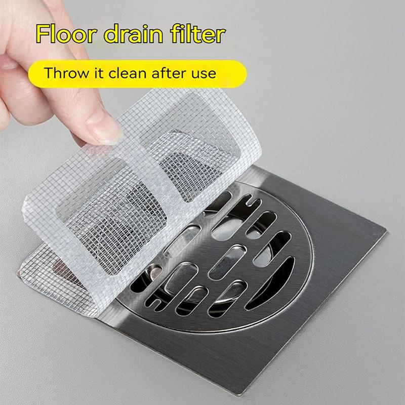 10 шт. одноразовая сетка для сливного фильтра в полу, сетка для канализационного фильтра, ванная комната, душевая комната, наклейка для профилактики и блокировки волос в полу