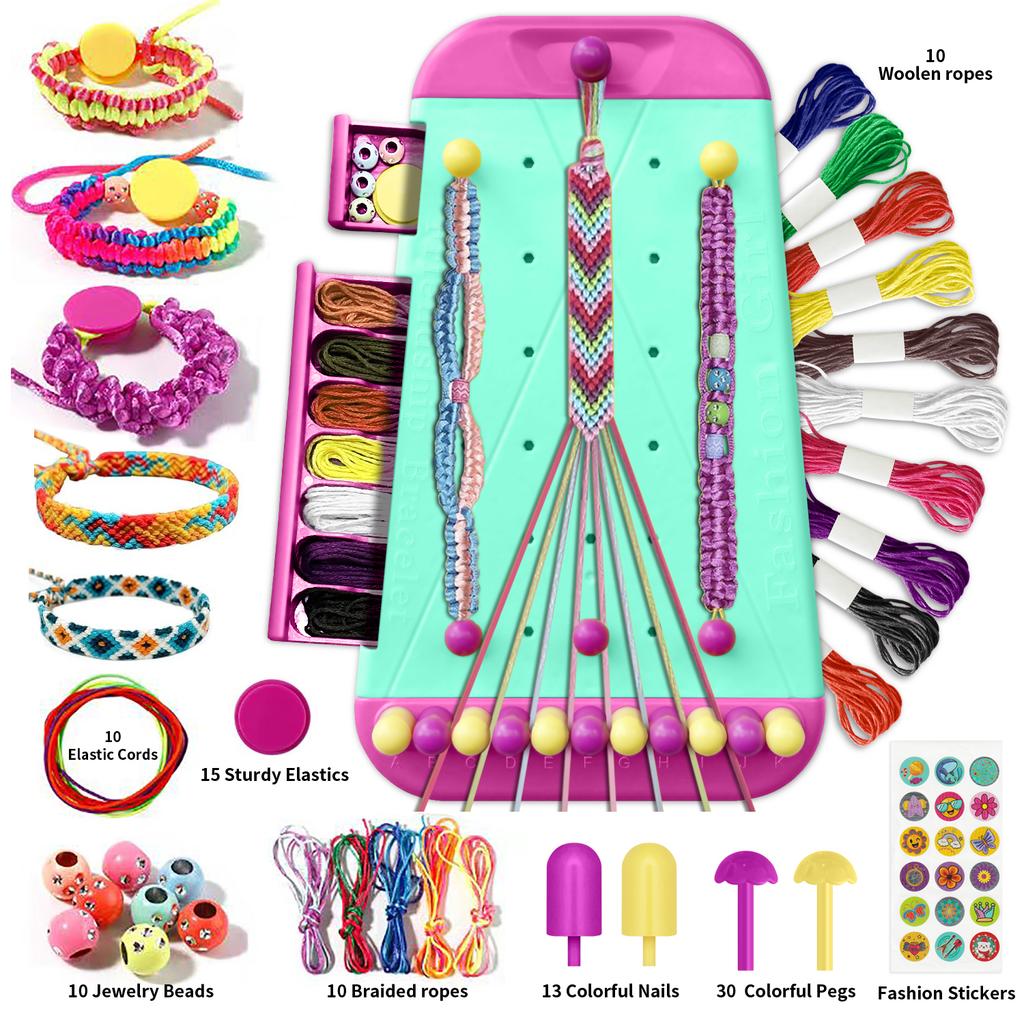 Crafting Kit for Braided Accessories: DIY Friendship Bracelets and Necklaces for Kids