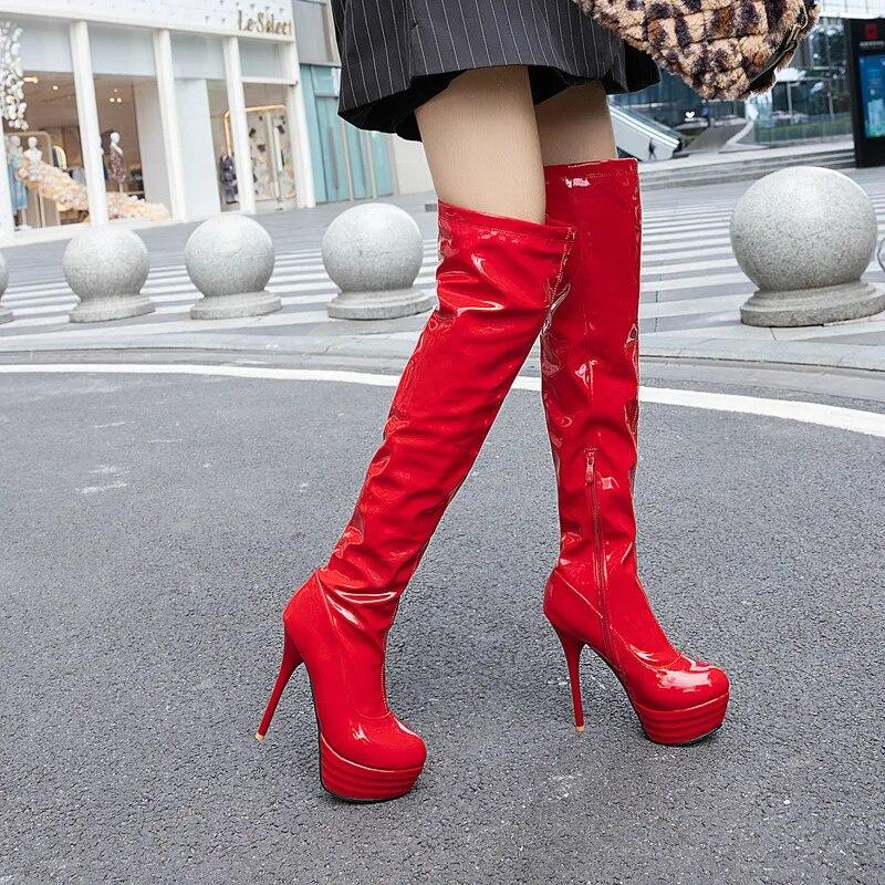 Est Autumn Winter Over The Knee Boots Women Sexy Fashion Fetish Shoes Extreme High Heel Platform Thigh High Boots Women