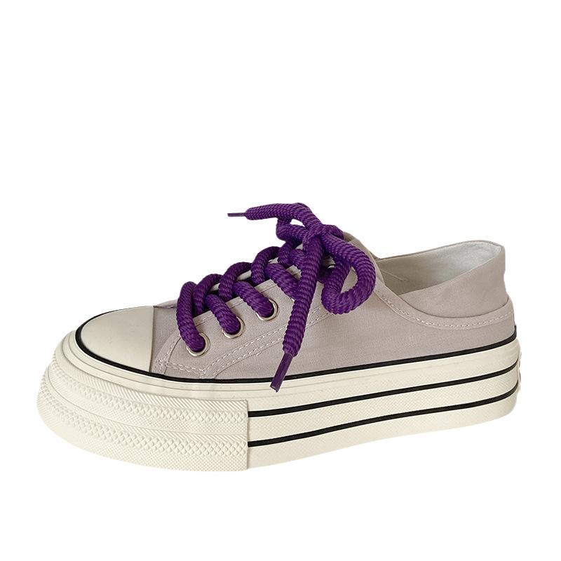 H1028 + H1057 + H1292 Две пары женских парусиновых туфель на платформе на одну ногу, ленивые универсальные нишевые ins доски