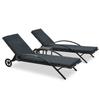 VidaXL Sun Loungers with Table Woven Resin Anthracite
