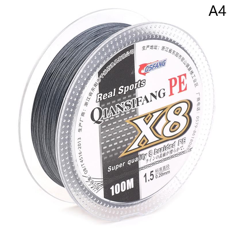 100М 8 Прядей Плетеный ПЭ Рыболовный Шнур Мультифиламентная Прочная Леска Долговечная Леска для Путешествий Морской/Ручьевой Рыбалки
