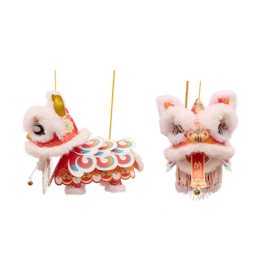 2026 Новый год Танец Льва Фонарь Древний DIY Набор Материалов Новый Год Фонарь Водонепроницаемый с Кисточкой Светящийся Фонарь