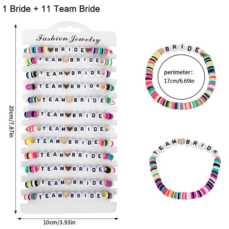 Набор из 12 розовых эластичных браслетов Team Bride, подарки для девичника, сувениры для холостяцкой вечеринки, принадлежности, бохо свадебное украшение