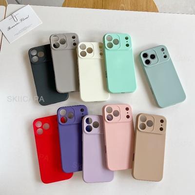 Чехол для iPhone 17 Pro Max Жидкий силикон Защита объектива Матовый Мягкий Чехол на заднюю панель для iPhone Air 16 Pro 15 14 13 12 11