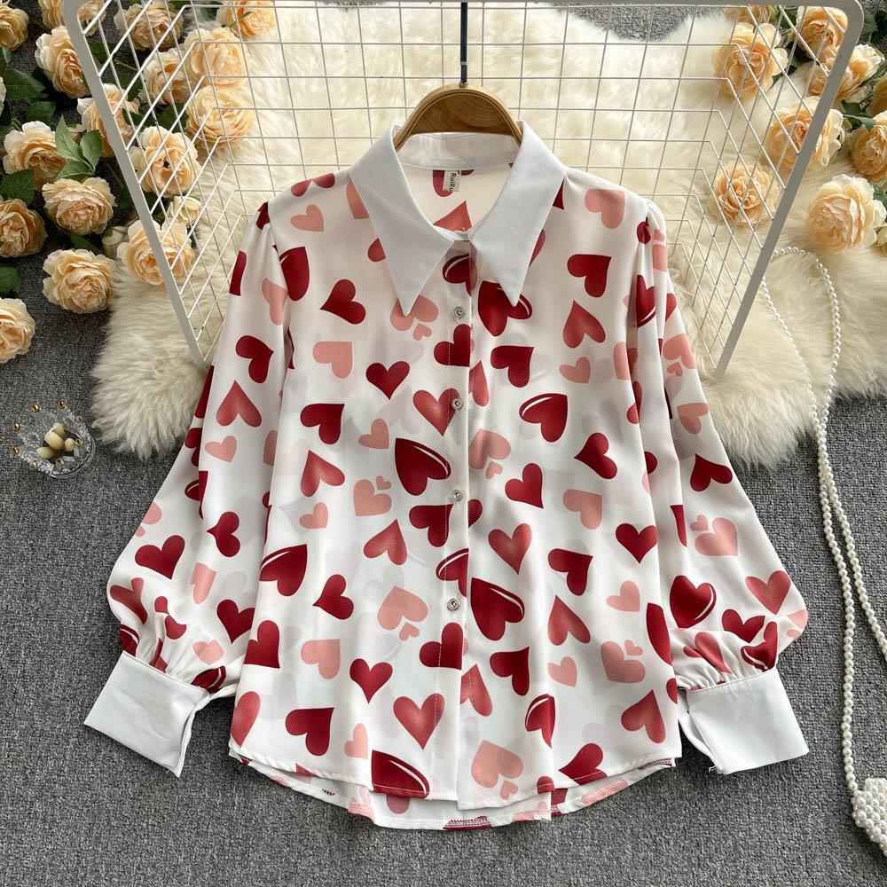 WTEMPO Women's Long Lantern Sleeve Blouse Printed Button Down Shirt Floral Work Business Going Out Tops Blouses