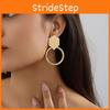 Stylish Minimalist Versatile Geometric Drop Earrings Modern Gold Plated Design