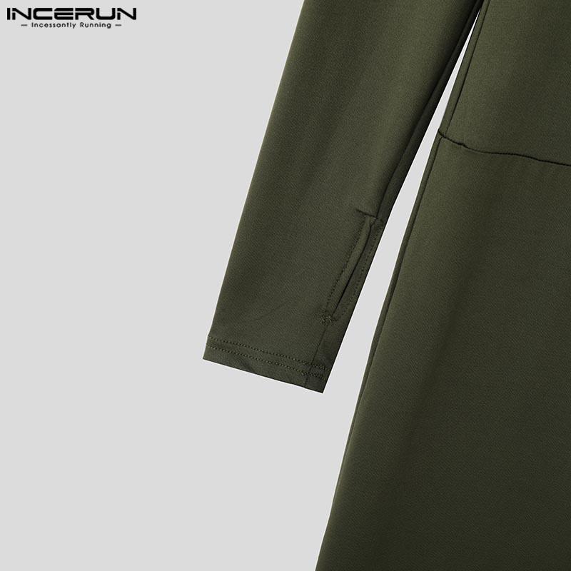 INCERUN Мужские комбинезоны с длинным рукавом в сетку в стиле пэчворк, длинные, домашняя одежда, облегающие комбинезоны