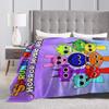 Sprunki Beats Horror Music Box Flannel Throw Blankets  Blankets for Bed Office Lightweight Quilt,
