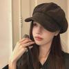Women's Korean Style Velvet Octagonal Newsboy Hat - Retro & Elegant Autumn/Winter Beret