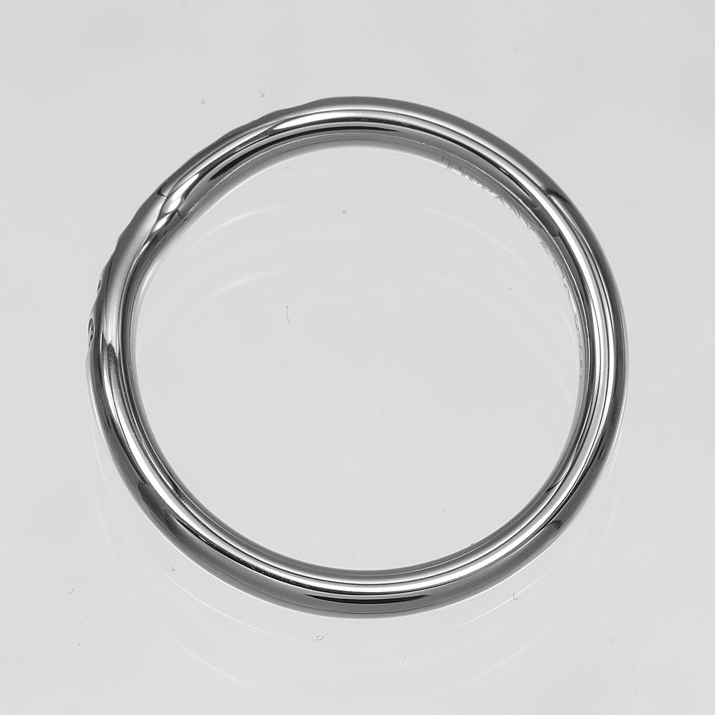 TIFFANY&Co. Curved band Ring Pt950Platinum/9PDiamond #4.1(US Size) 3.1g Women Used