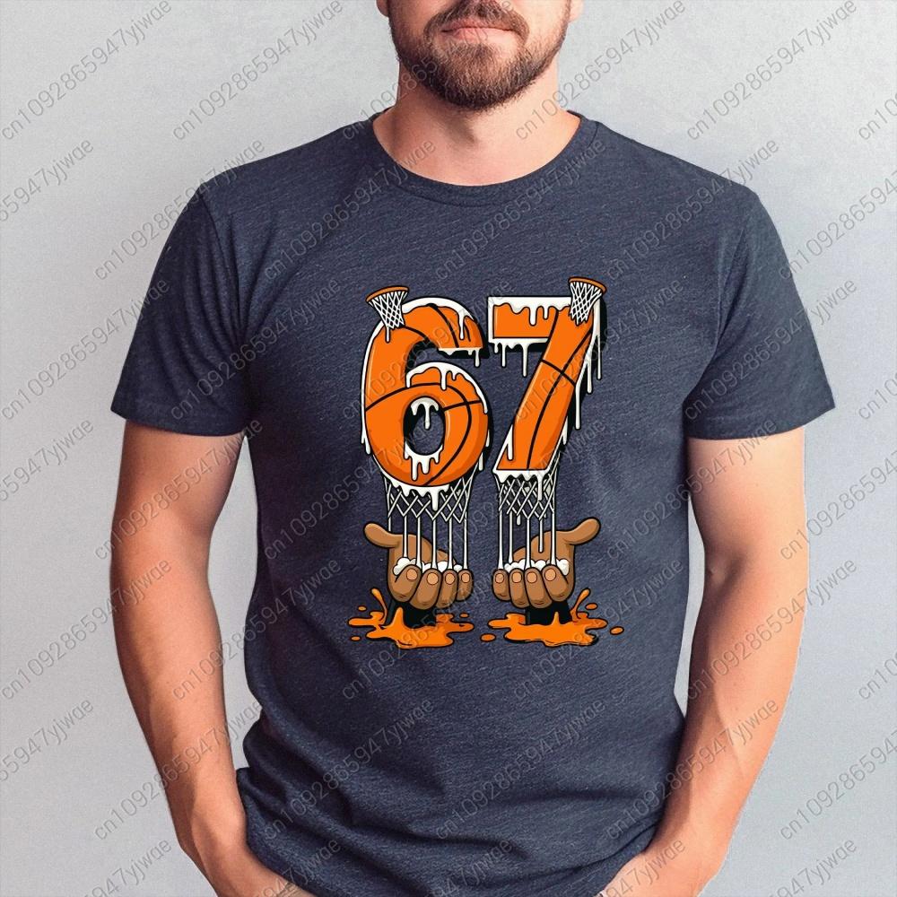 Trendy 67 Basketball Six Seven Tee Unisexs Short Sleeve Oneck Tshirt Summer New Male Casual T Shirt Unisex Clothing