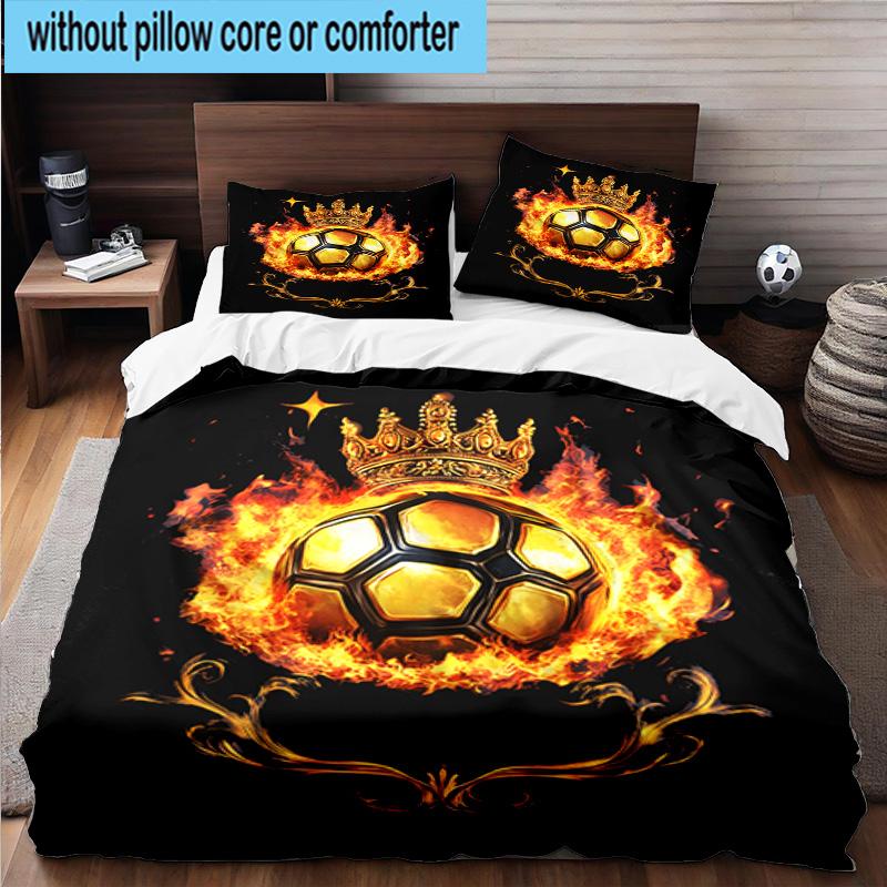 3PCS Basketball Crown Fire Sport 3pcs Bedding,Including 3PCS Duvet Cover And 2pcs Pillowcases Perfect for Christmas,Ideal for Bedroom, Dormitory