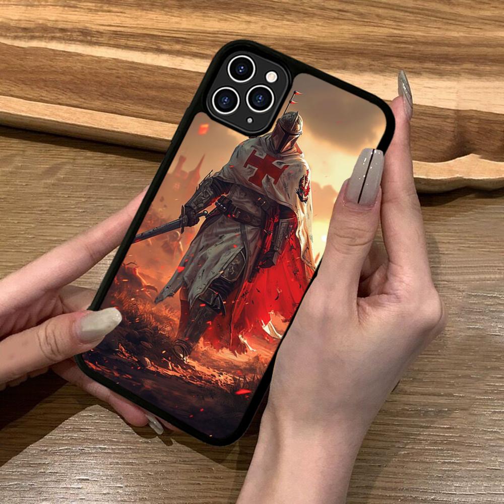 Роскошный чехол для телефона Рыцари-тамплиеры Силикон PC+TPU Для Для IPhone 11 12 13 14 15 16 Plus Pro Max Чехол