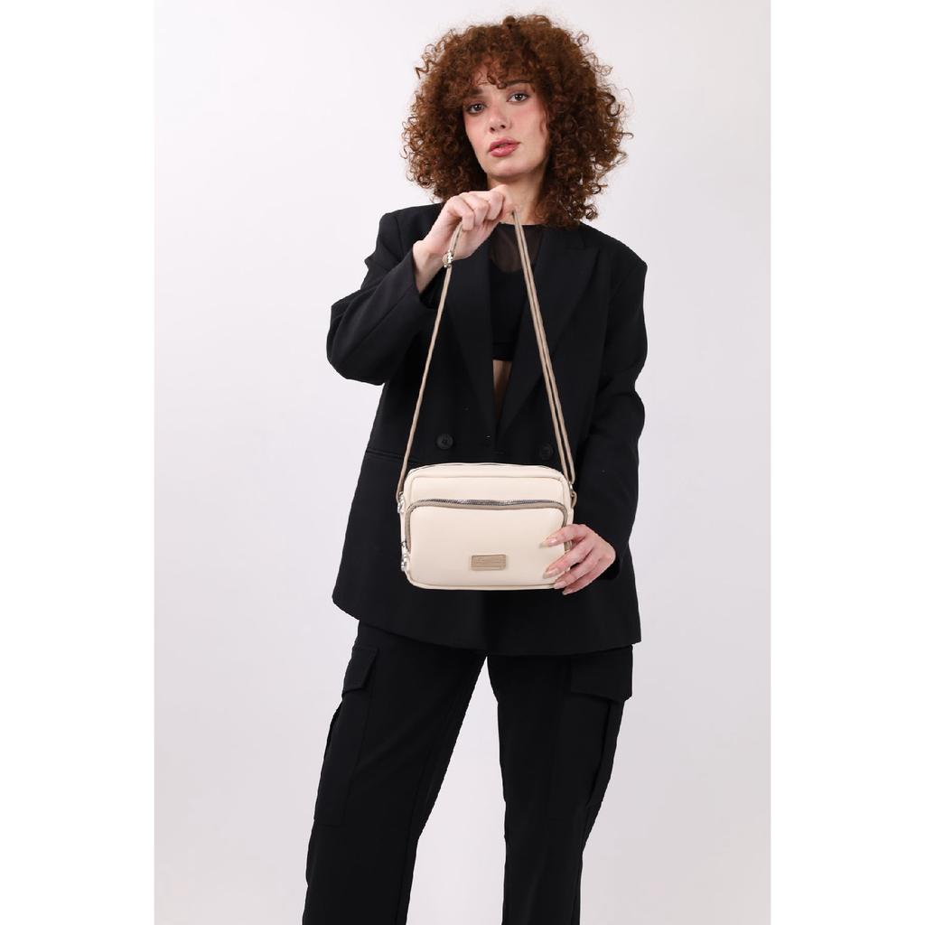 Women's Black 2-compartment Adjustable Strap Shoulder And Crossbody Bag
