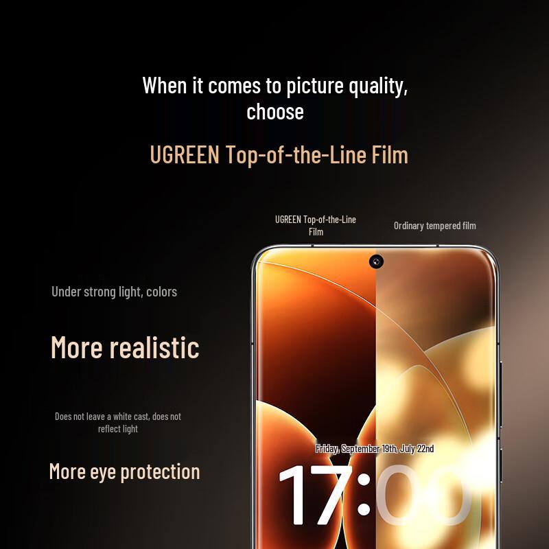 Ugreen Закаленное стекло для экрана с легкой установкой для Xiaomi 17/17 Pro (2-Pack)