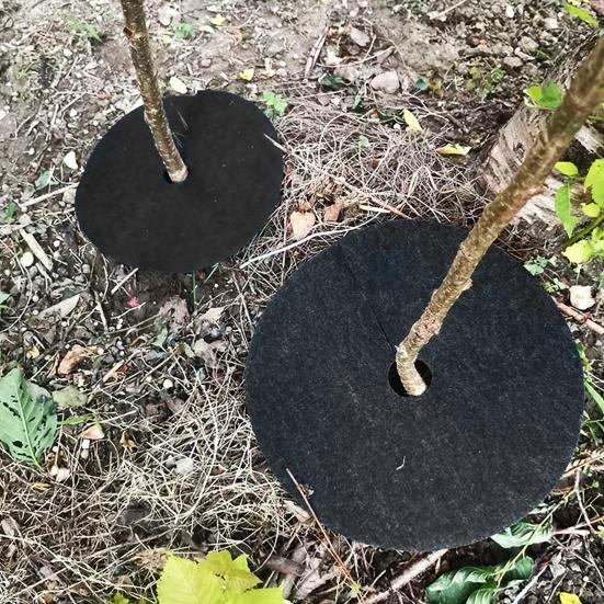 12 шт. разлагаемая круглая мульча для деревьев, защитный коврик от травы, нетканый тканевый чехол, многоразовый барьерный коврик для защиты корней и борьбы с сорняками