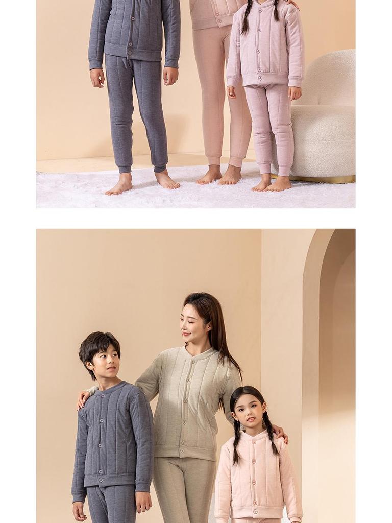 Детский зимний школьный комплект формы: Нижнее белье для девочек и утепленная хлопковая куртка для мальчиков