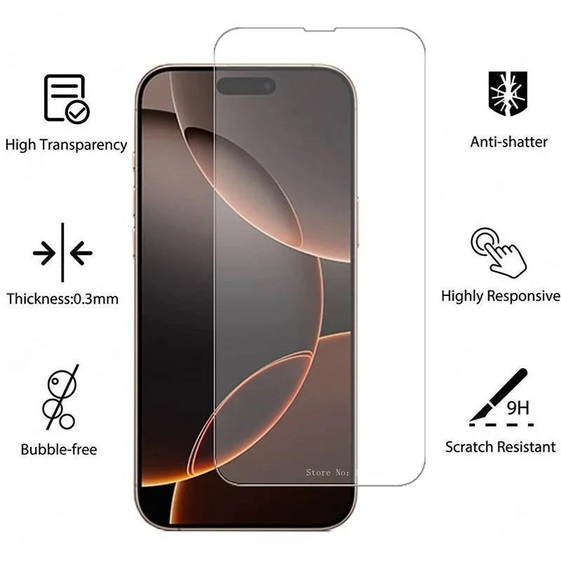 Для iPhone 17 16 15 14 16e 13 12 11 Pro XS Max Air Mini XR X 7 8 6s Plus Полное покрытие HD Прозрачная Защитная пленка для экрана Закаленное стекло