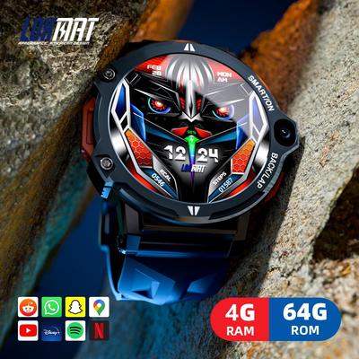 LOKMAT APPLLP 6 PRO Android 4G Смарт-часы-телефон Полный круглый сенсорный экран Двойная камера GPS Wi-Fi Вызов Wacth Монитор сердечного ритма