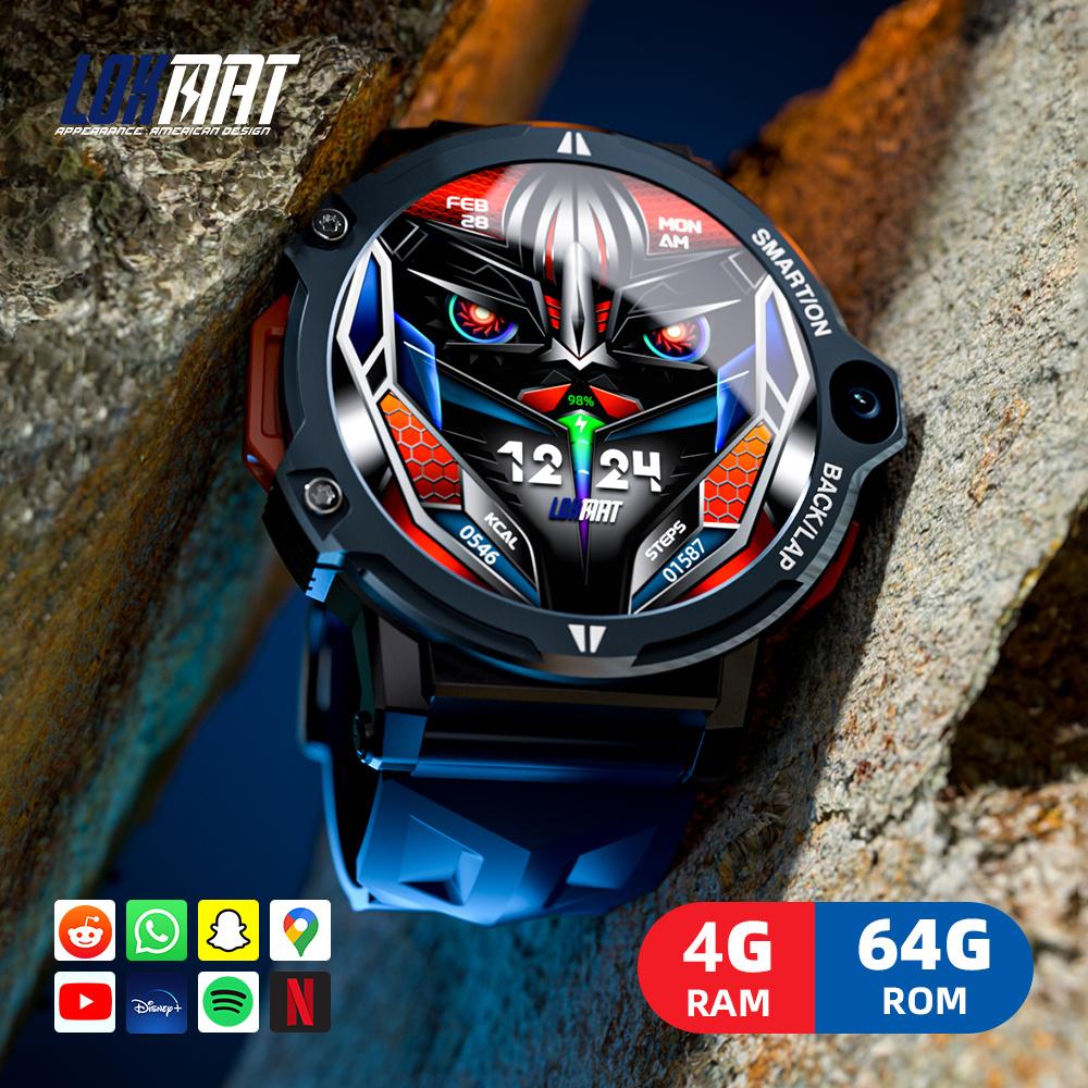 LOKMAT APPLLP 6 PRO Android 4G Смарт-часы-телефон Полный круглый сенсорный экран Двойная камера GPS Wi-Fi Вызов Wacth Монитор сердечного ритма