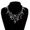 Ожерелье с цепочкой из бисера и пентаграммы с кисточками, нишевый дизайн, хип-хоп стиль, цепочка на ключицу, преувеличенная многослойная, нерегулярная, сложенная женское ожерелье