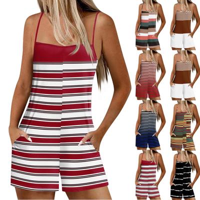 Женский повседневный и модный комбинезон без рукавов с карманами, шорты, комбинезон, шорты