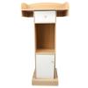 Pulpit Podium Stand MDF Modern Floor Standing Reception Desk Classroom Lectern with Storage Shelf