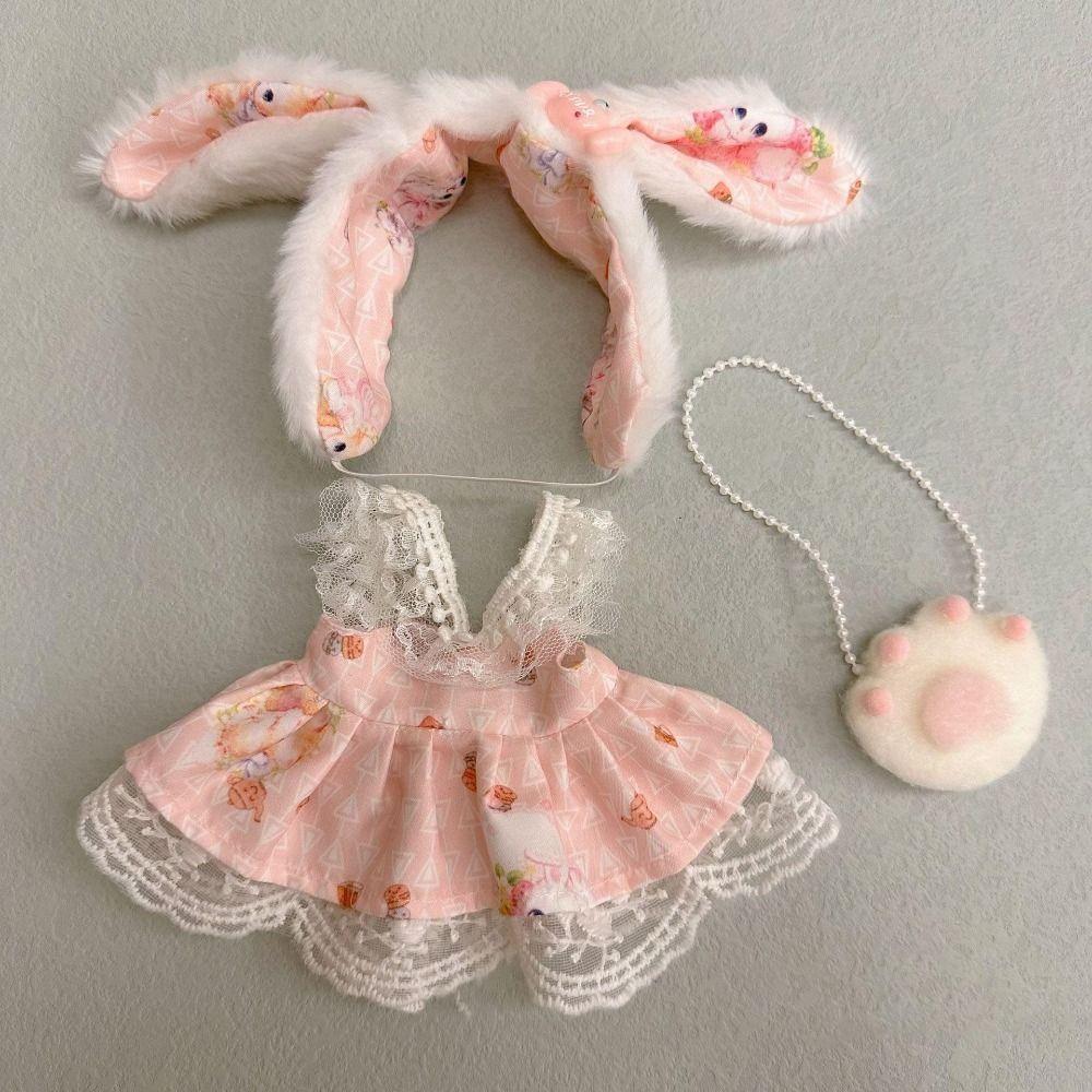 20CM Doll Clothes Multicolor Hairband Suspender Gift Cap Dress Suit Cotton Stuffed Doll