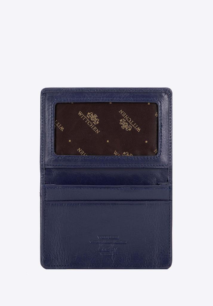 Wittchen Men's Leather Business Card Case, Horizontal, Navy Blue, Natural Leather
