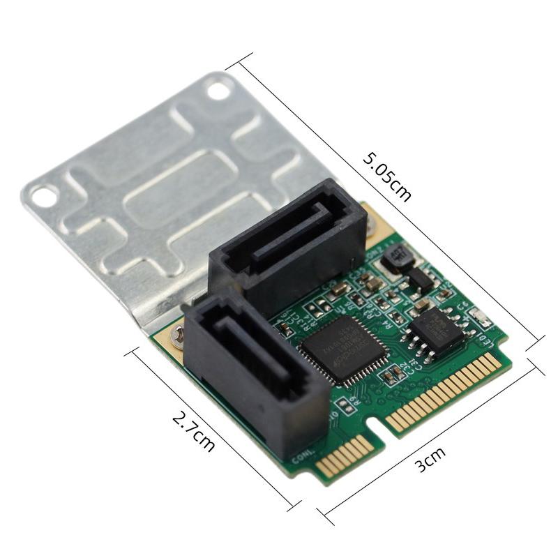 Карта расширения Mini Pci-Express To 2 Ports Sata 3.0, карта расширения Mini Pcie To Dual Sata