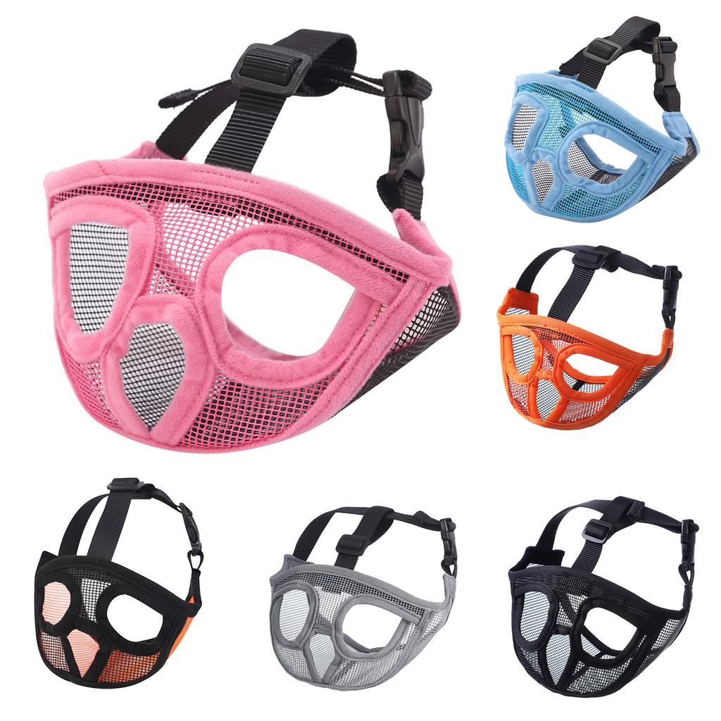 Намордник для собаки с короткой мордой, намордник для бульдога, регулируемая дышащая сетка для тренировки кусающего лая
