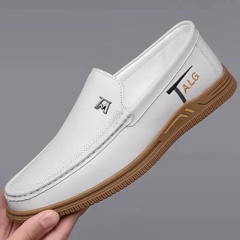 Новая мужская обувь из натуральной кожи, повседневная обувь, осенняя деловая повседневная обувь, уличные удобные лоферы слипоны