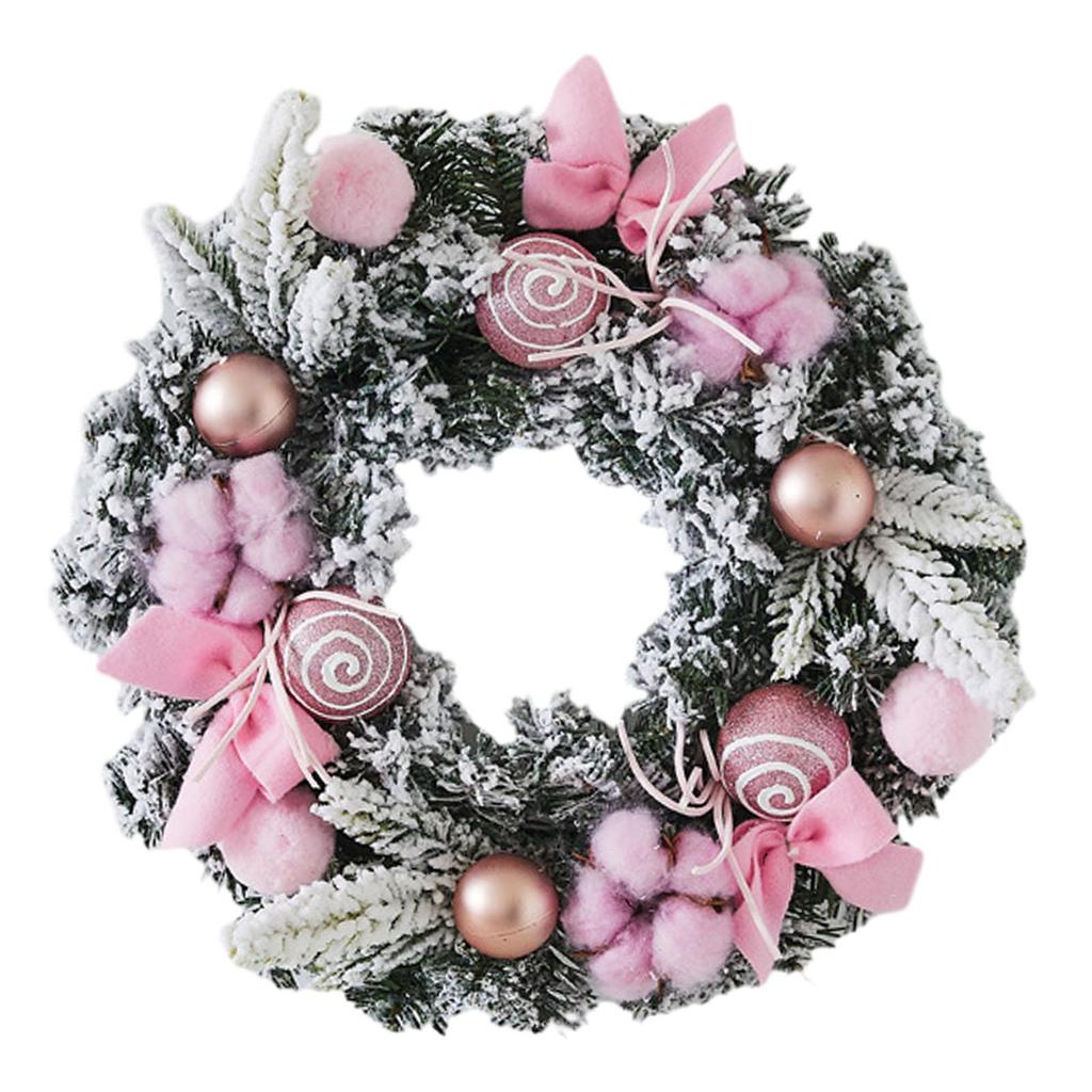 Artificial Christmas Wreath Floral Chic Rustic Front Door Garland Party Decor for Patio Wall