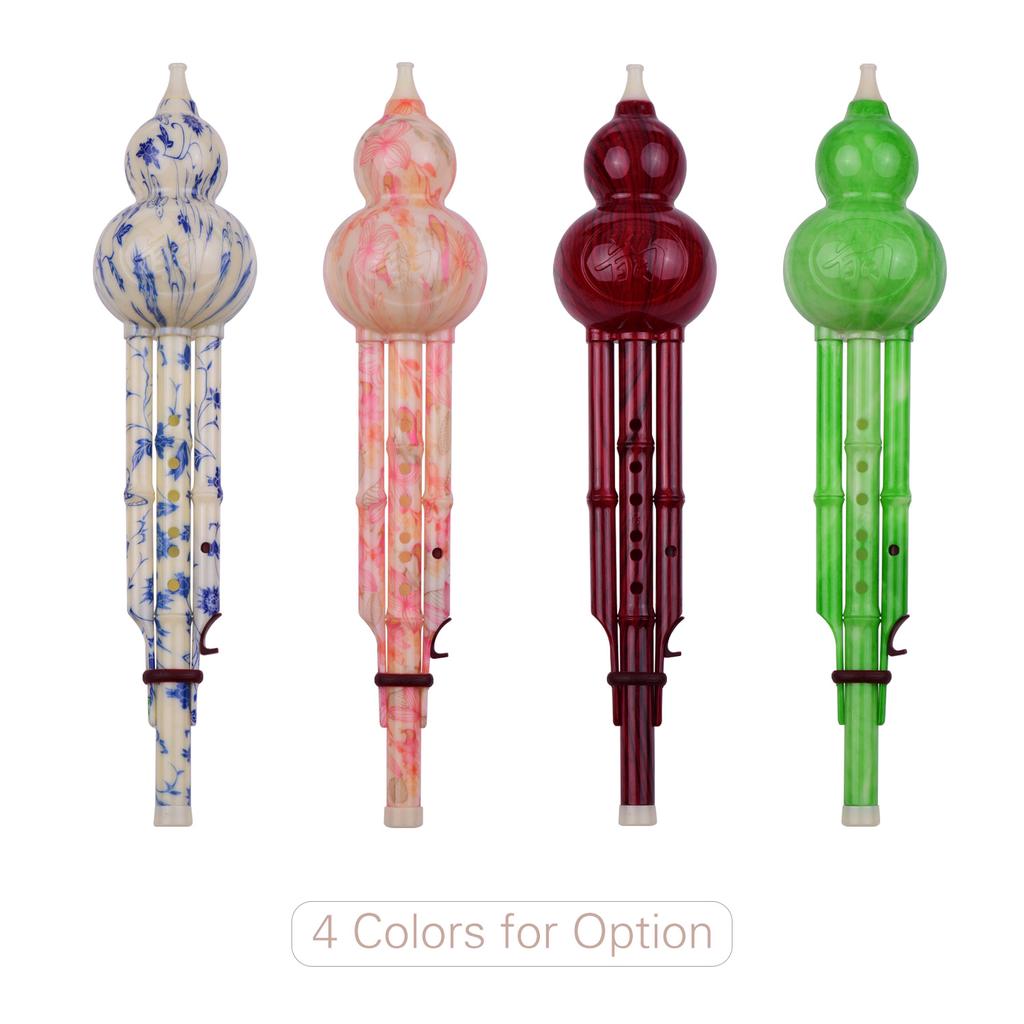Двухтональная тональность C Хулуси Тыквенная флейта из тыквы Резиновые трубки Китайский традиционный инструмент с китайским узлом Чехол для переноски для