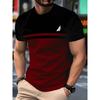 Summer Round Neck 3D Contrast Color Print Top Fashionable Casual Short Sleeved Men's T-shirts