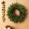 Pre-lit Artificial Christmas Garland with LED Lights Real Touch Winter Greenery Pine Garland with Red Berries for Table Mantle Fireplace Decor