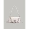 Pleated Rhinestone Chain Bag 2025 New Fashion Simple Small Square Bag Stylish Trendy Shoulder Crossbody Bag