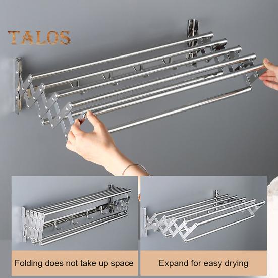 Wallmounted Rack Drying Rustproof Corrosion Resistant Expandable Retractable Easy Installation Bathroom Laundry Rack