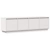 Vidaxl Szafka Pod Telewizor, Biała, 156X37X45 Cm, Lite Drewno Sosnowe