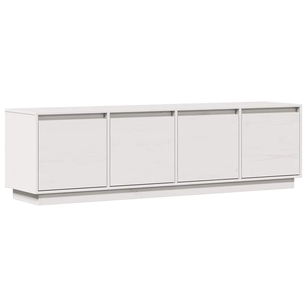 Vidaxl Szafka Pod Telewizor, Biała, 156X37X45 Cm, Lite Drewno Sosnowe