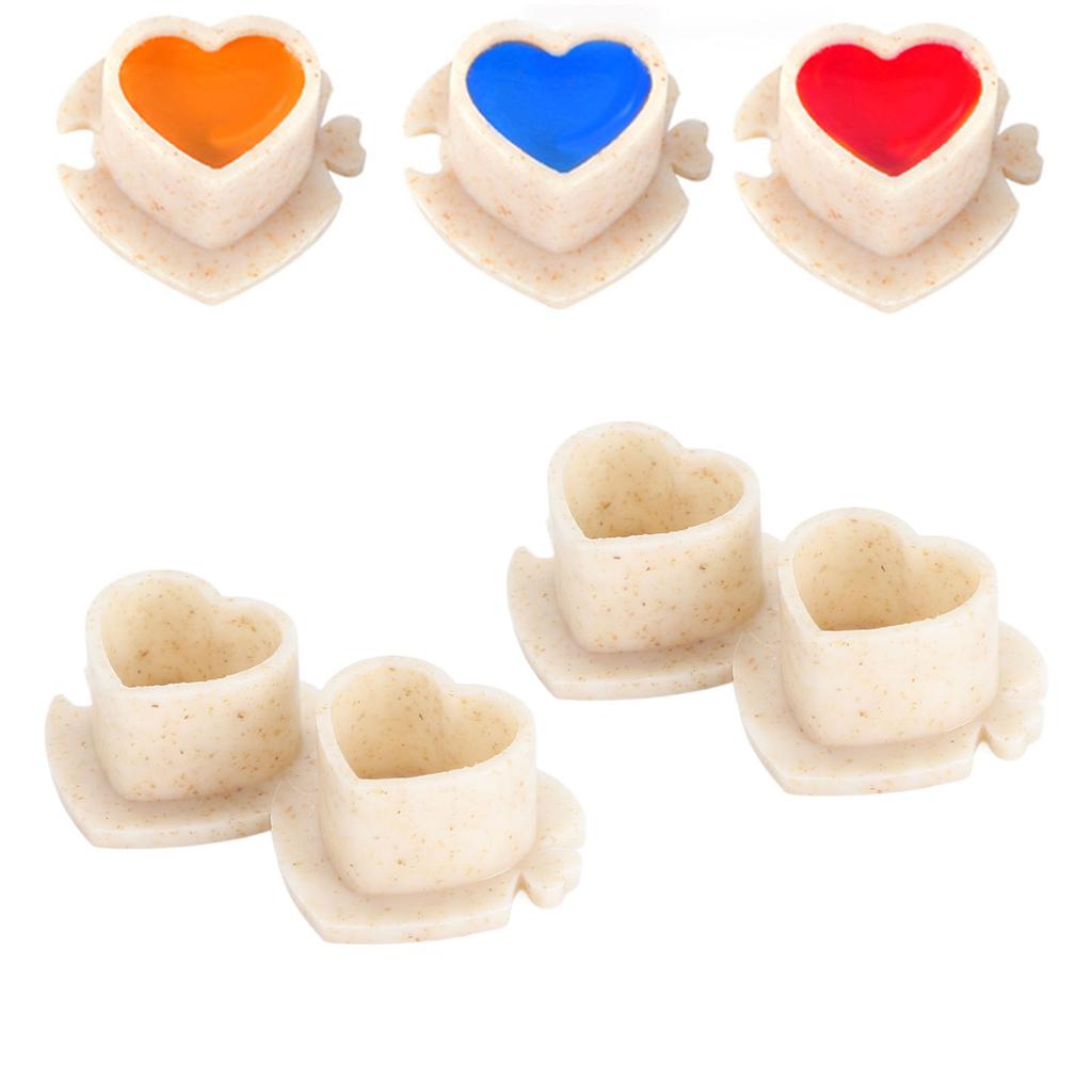 200 шт., чашки с чернилами для татуировки, в форме сердца, утолщенные, из пшеничной соломы, для наращивания ресниц, клейкая чашка с основанием