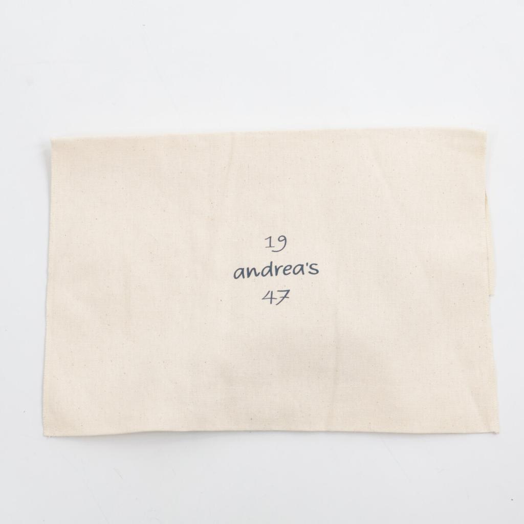 19 Andrea's 47 [Excellent Condition] 7708 SEAN Windowpane Cashmere Scarf 35X180 NAVYUsed