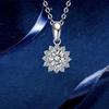 Sunflower Moissanite Necklace for Women Simple and Versatile Floral Pendant Collarbone Chain