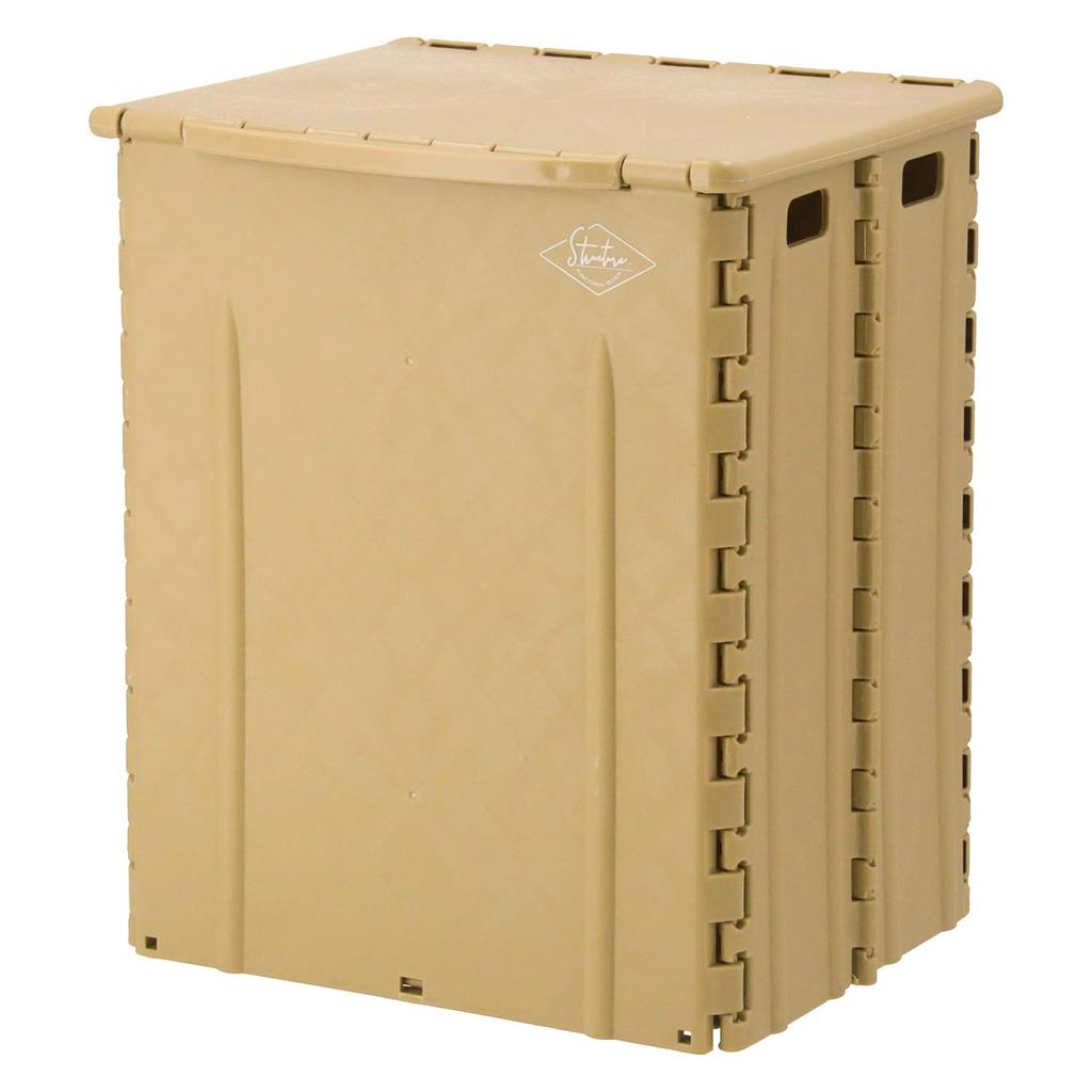 Fujiboeki 86102 Storage Camping Trash Folding Outdoor Width Sand Load Capacity 80kg Box, Can, Chair, Chair, 32cm, Beige,