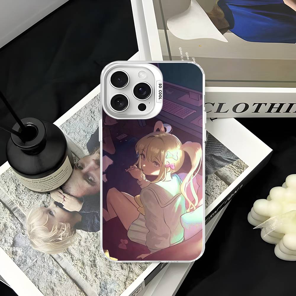 Аниме Needy Streamer Overload Чехол для телефона Для iPhone 16 15 14 13 12 11 17 Pro Max Plus Цвет Серебристый Корпус