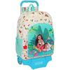Backpack - SAFTA - VAIANA - Large School Backpack with Trolley - Beige/Blue - 33x15x42 Cm