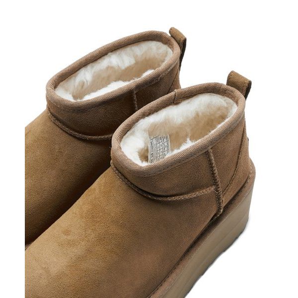 UGG Классические ультра мини-ботинки на платформе Chestnut женские кроссовки коричневые 1135092-CHE